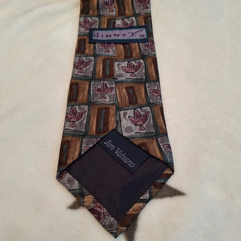 Lot of 2 Mens Silk Neck Ties Unique Patterns Jack Harper & Jimmy V‎ Preppy Party